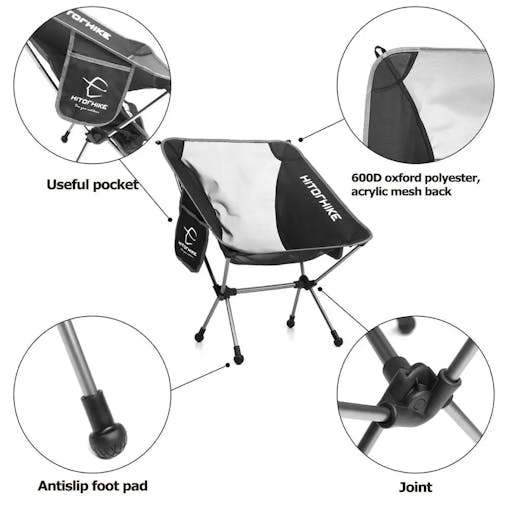 NNEOBA Ultralight Folding Aluminum Camping Chair