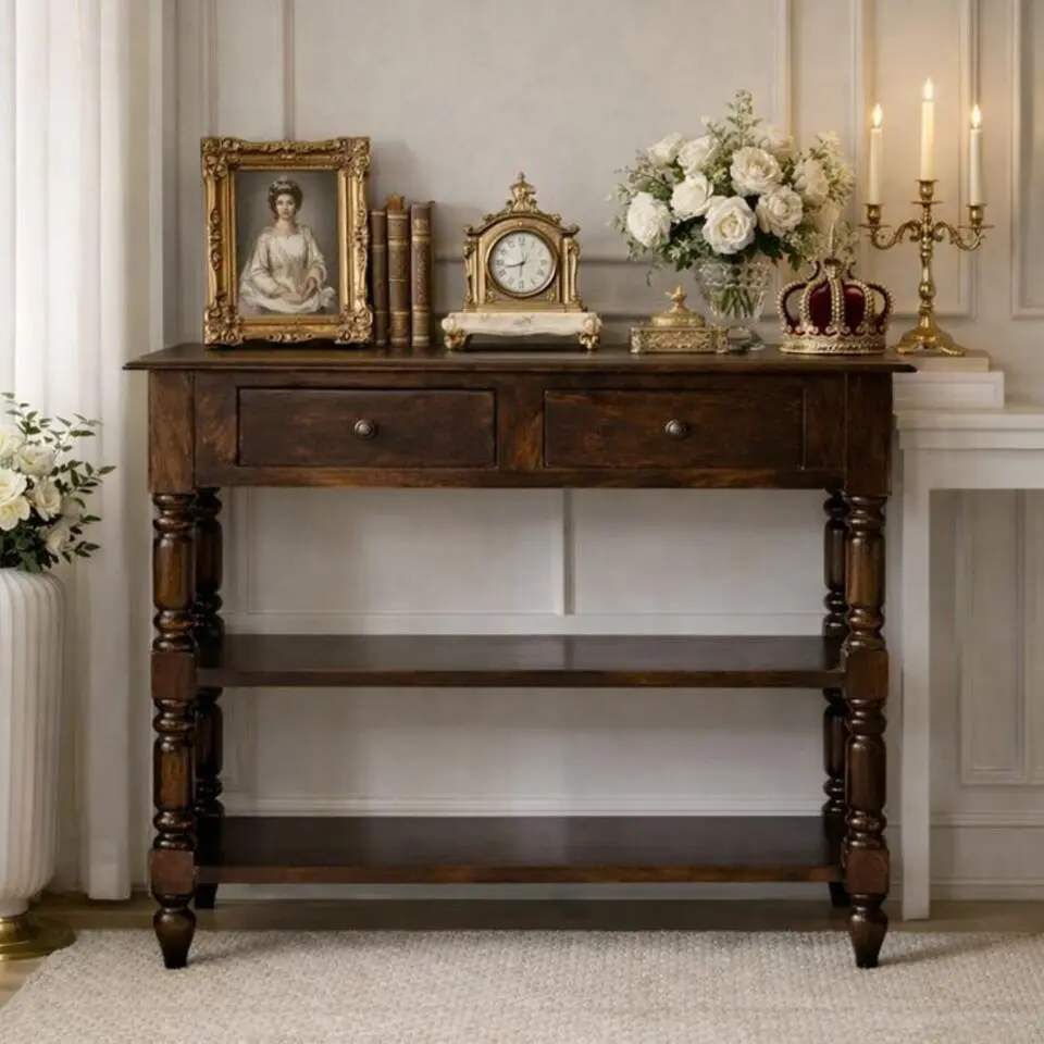 Artisan Furniture Massief hout Gedraaide poten kersenhouten bijzettafel