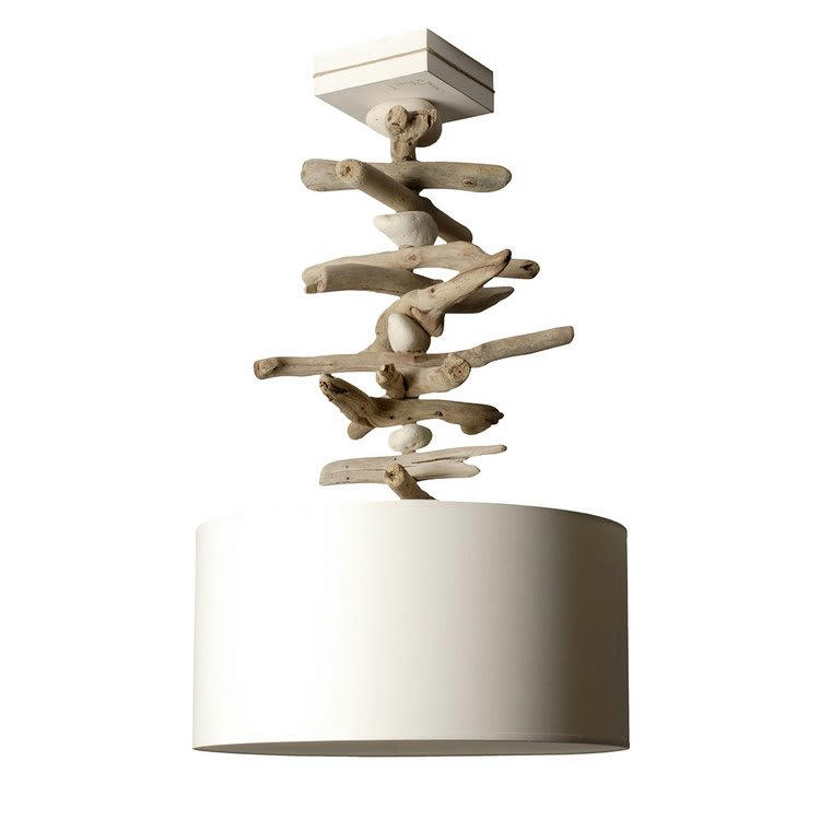 ESPRIT DE LAGON - Suspension en bois blanc cassé