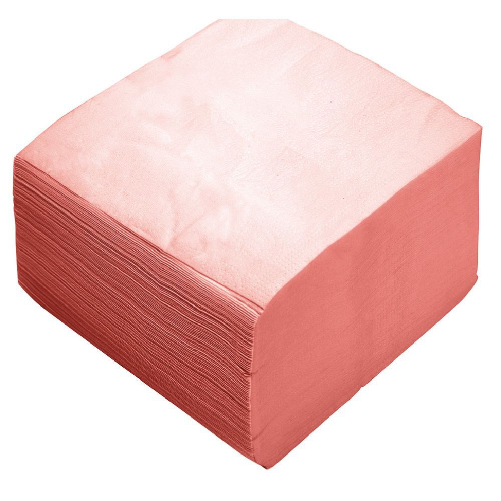 Serviette en papier uni corail x100