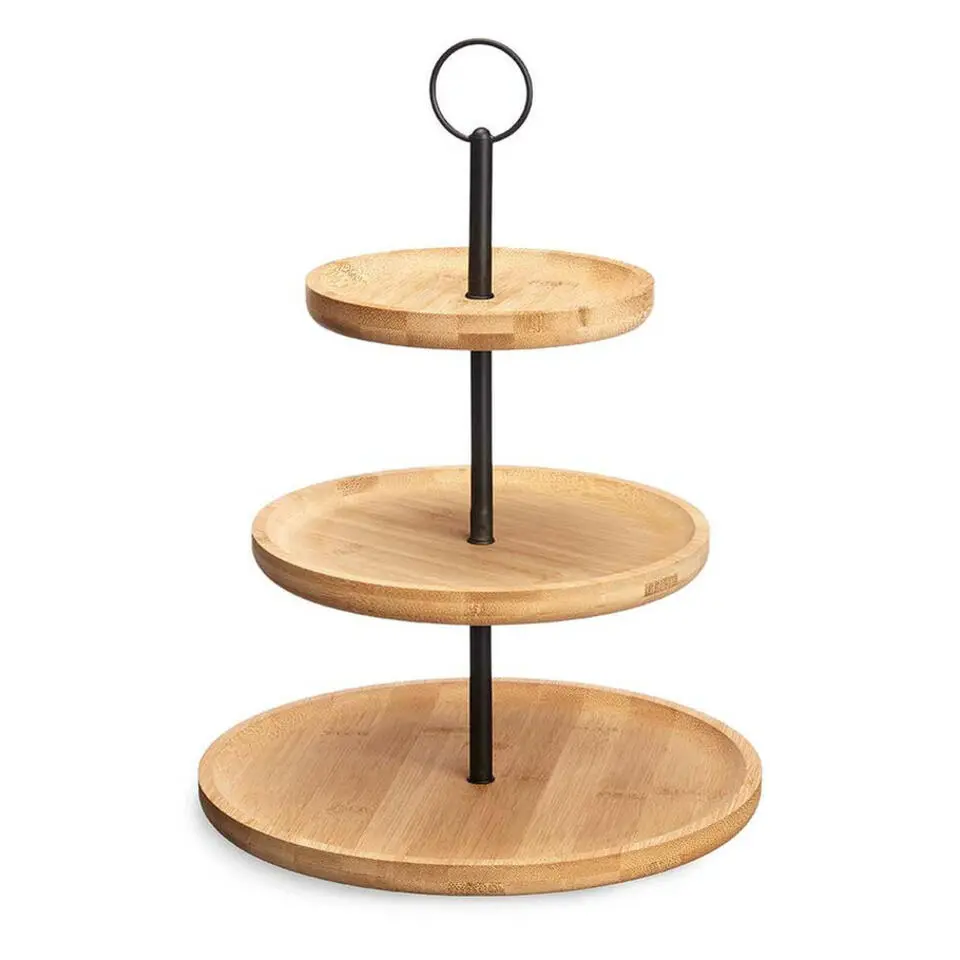 Kinvara Design Serveerplank 3 laags - D25 cm - bamboe - etagiere