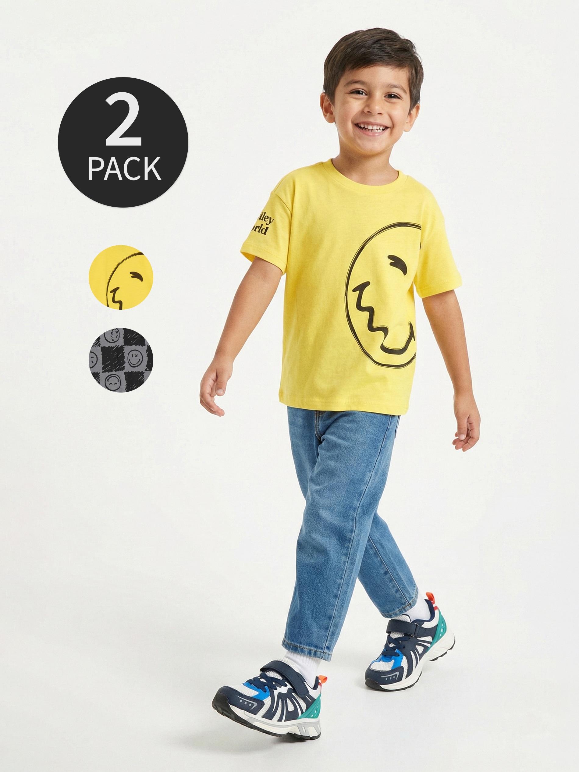 Bawełniane koszulki z nadrukiem 2 pack SmileyWorld®