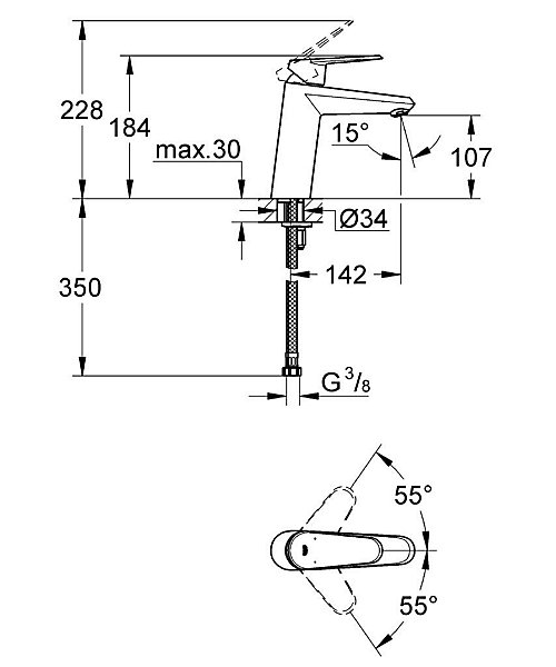 Grohe Eurodisc CosmopolitanMitigeur monocommande 1/2
