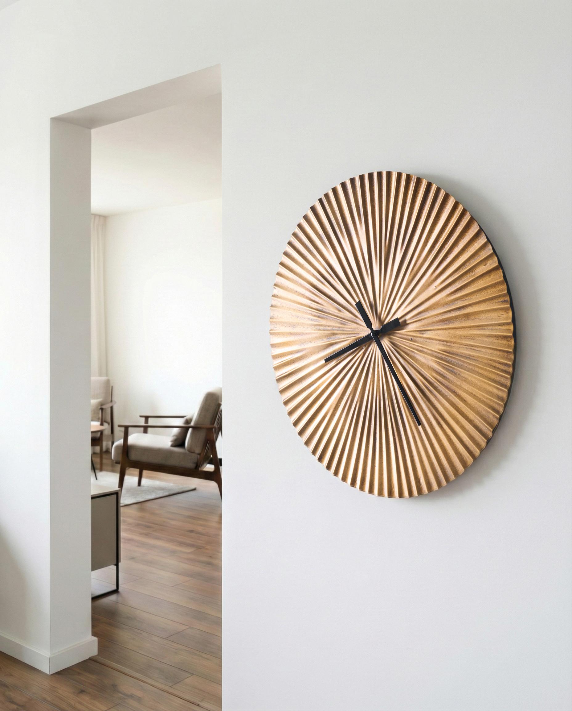 Wall Clock VAIGAI 59 cm Metal Gold