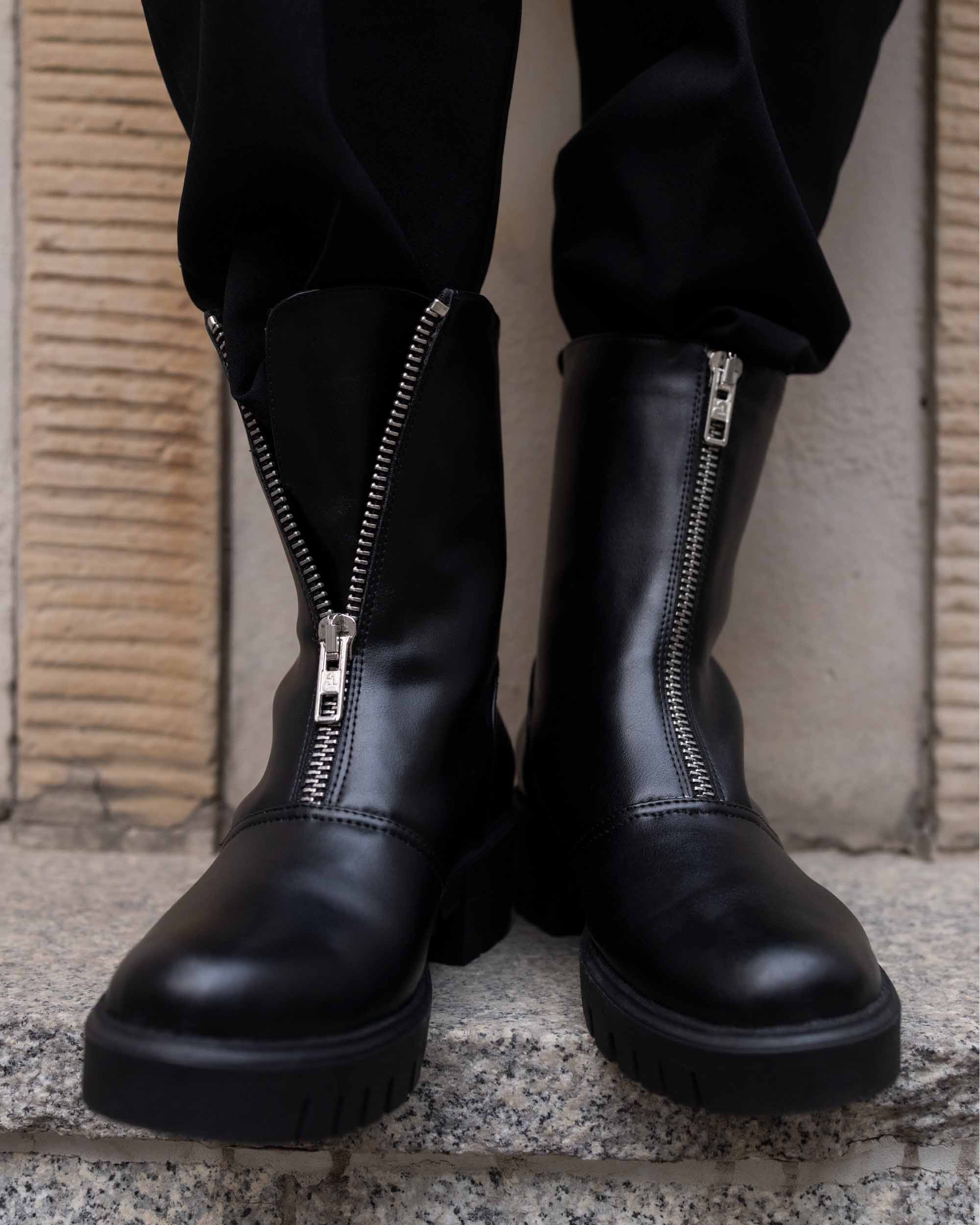 BOHEMA - Cyber Boots Czarne, ze skóry roślinnej, polska rodzinna marka