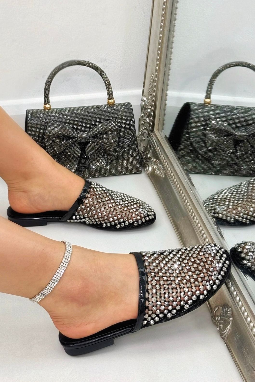 Love Lemonade Sparkly Prism Glow Mule Sliders