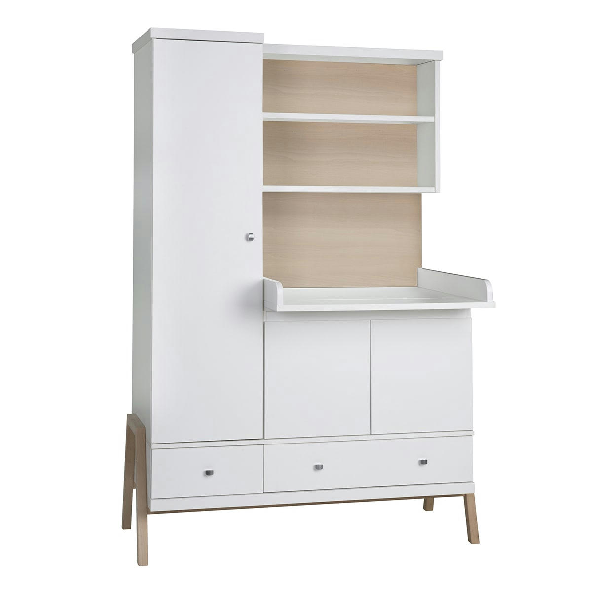 CHARLY - Armoire plan blanc bois