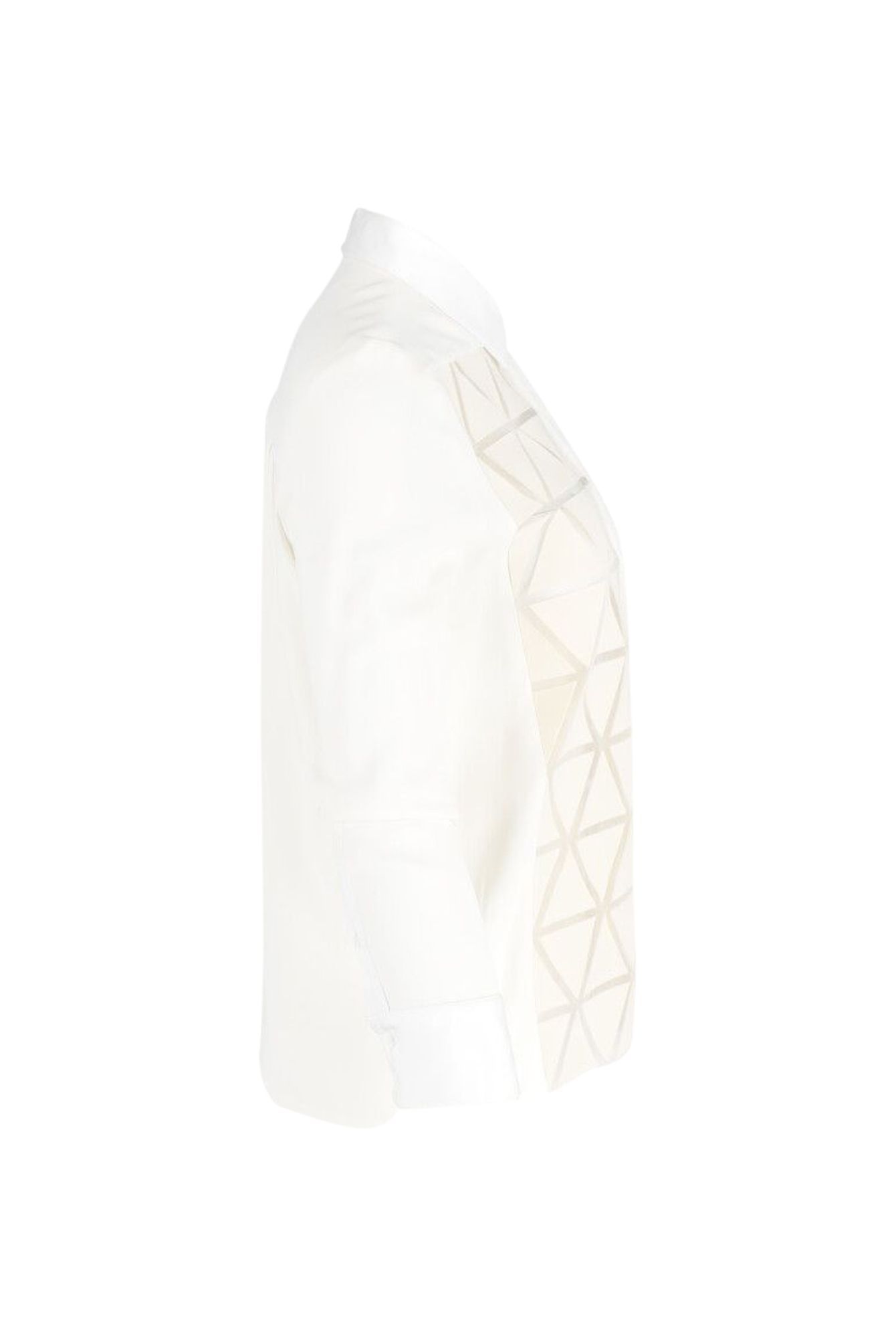 Victoria Beckham Preloved Geometric Button-Up Shirt in Cream Cotton