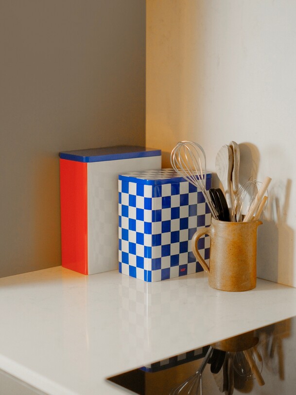 Boite en metal tricolore - hay multicolore
