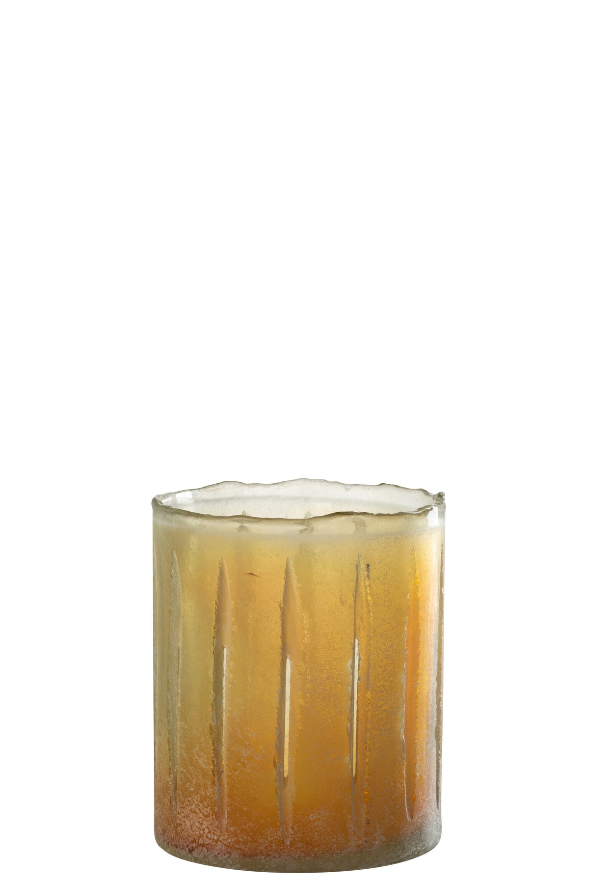 J-Line kaarshouder Strepen - glas - geel - small