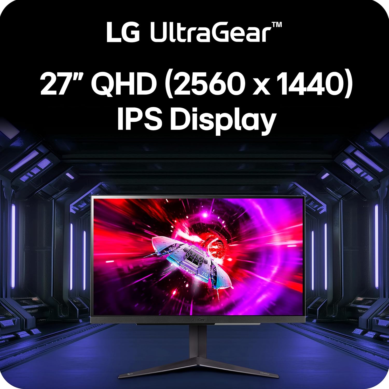 LG 27GR83Q-B 27-inch Ultragear QHD (2560x1440) IPS Gaming Monitor  240Hz  1ms  DisplayHDR 400  G-Sync AMD FreeSync Premium  HDMI 2.1 DisplayPort  4-Pole HP Out DTS GP:X  Tilt/Height/Pivot Stand  Black
