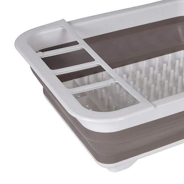 égouttoir à vaisselle rétractable taupe