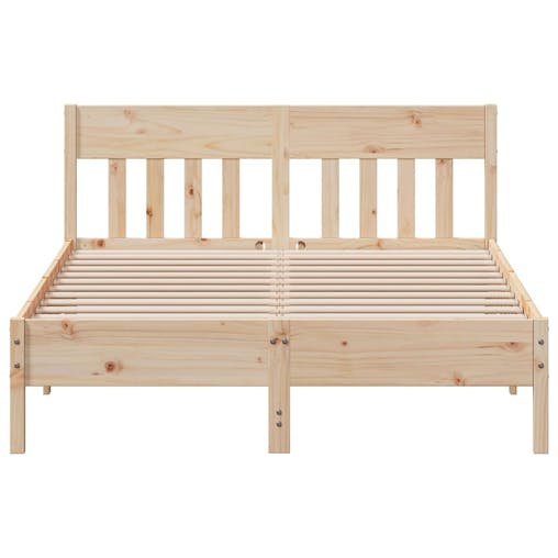 NNEVL Bed Frame with Headboard 150x200 cm Solid Wood Pine