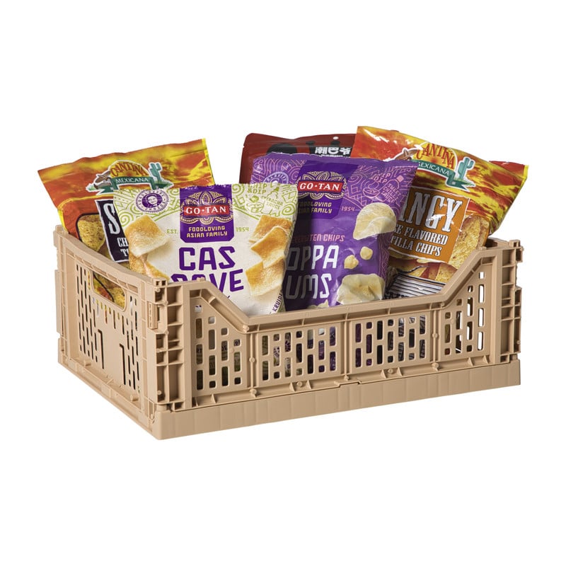 Vouwkrat groot - beige - 14.5x40x30 cm