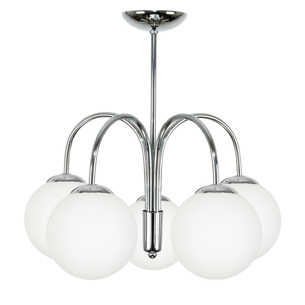 Lampa sufitowa EDYLIT kule białe chrom glamour 5xE14 DEDE 13-740