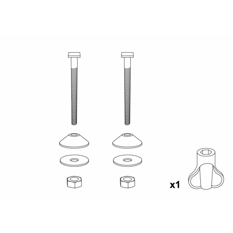 Set de fixations en métal pour abattant de toilette ALLIBERT