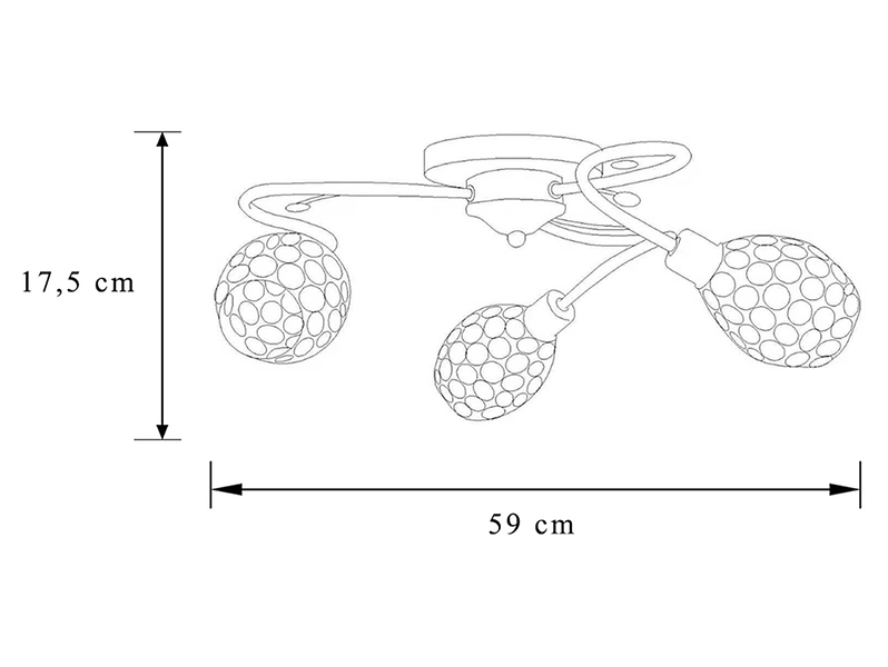 Lampa sufitowa Stella 3-punktowa stalowa złota