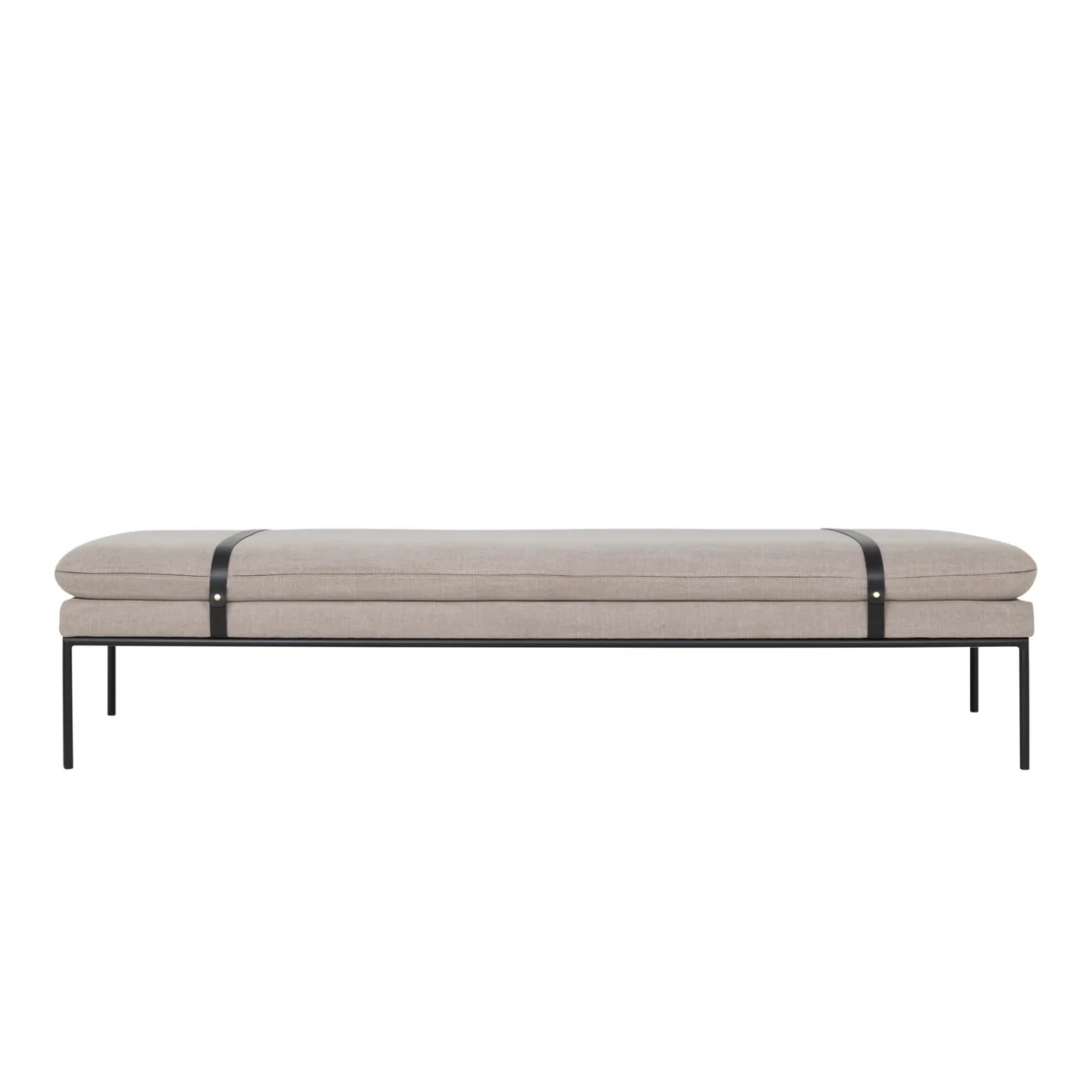 Ferm Living - Turn Daybed cotton linen, schwarz / natur