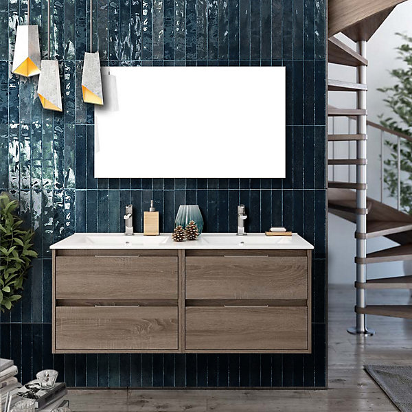 Carrelage mur Nair Blue Brillant 5x30. Format allongé