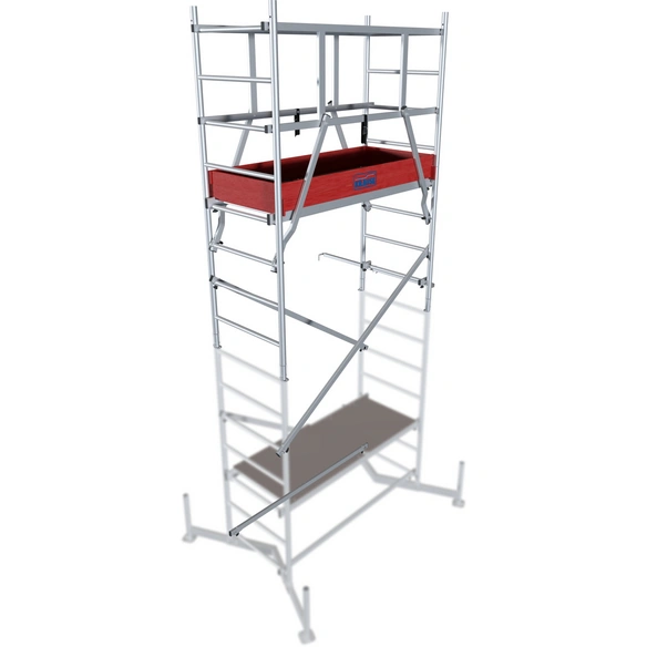 Arbeitsgerüst »ClimTec«, nur 1. Aufstockung, ohne Grundgerüst; Arbeitshöhe: 5,00 m, max. 200 kg/m², Aluminium
