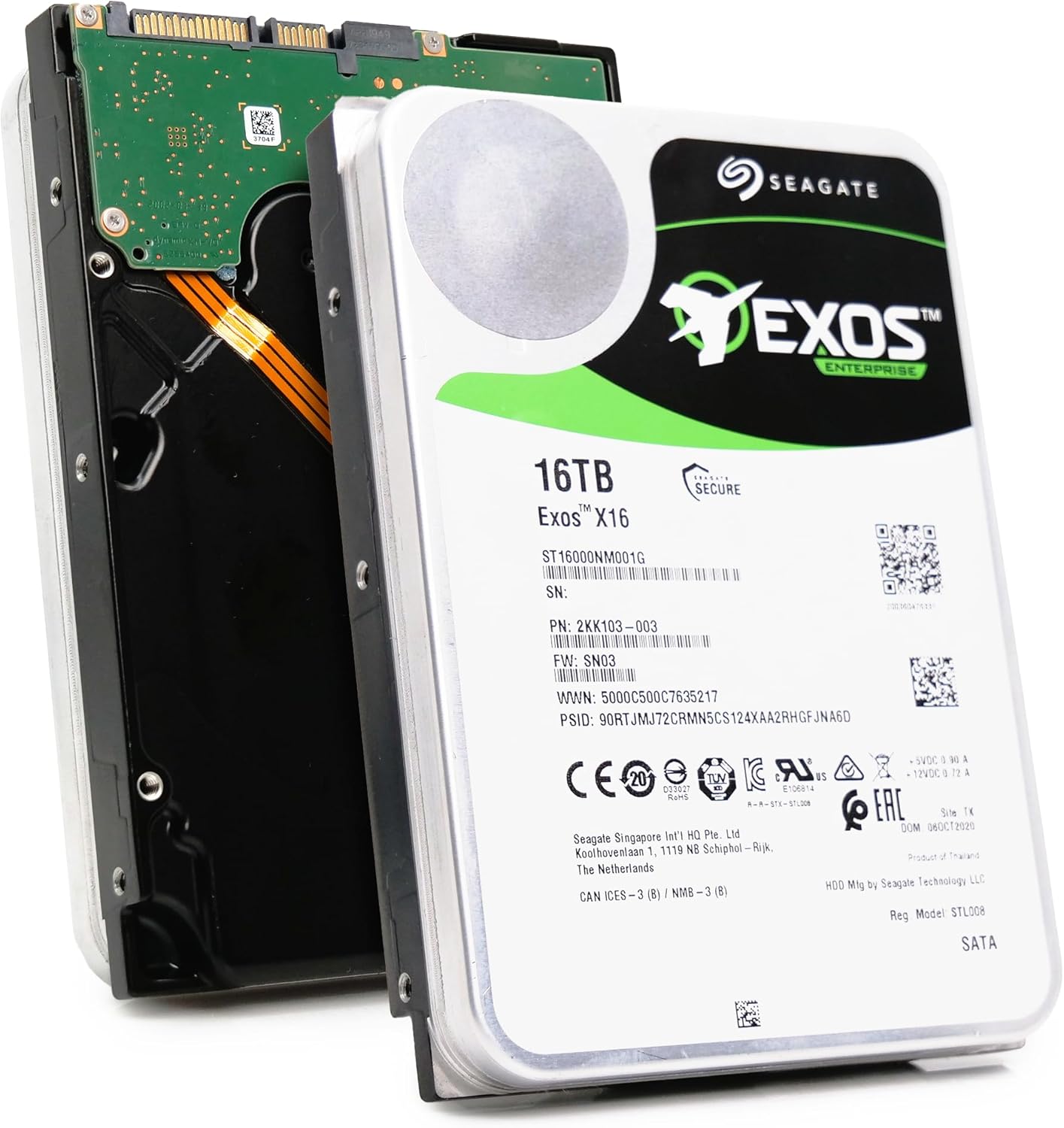 Seagate 16TB HDD Exos X16 7200 RPM 512e/4Kn SATA 6Gb/s 256MB Cache 3.5-Inch Enterprise Hard Drive (ST16000NM001G) (Renewed)