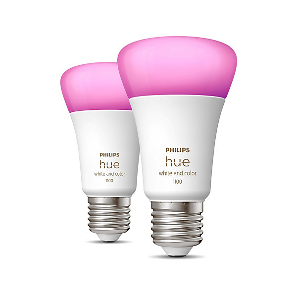 2 ampoules connectées dimmables A60 IP20 E27 1100lm 11W Philips Hue