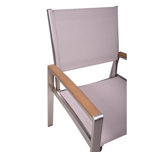 Stuhl-Set »Florence«, Stapelstuhl, 2er, Grau, Aluminium, Kunststoff