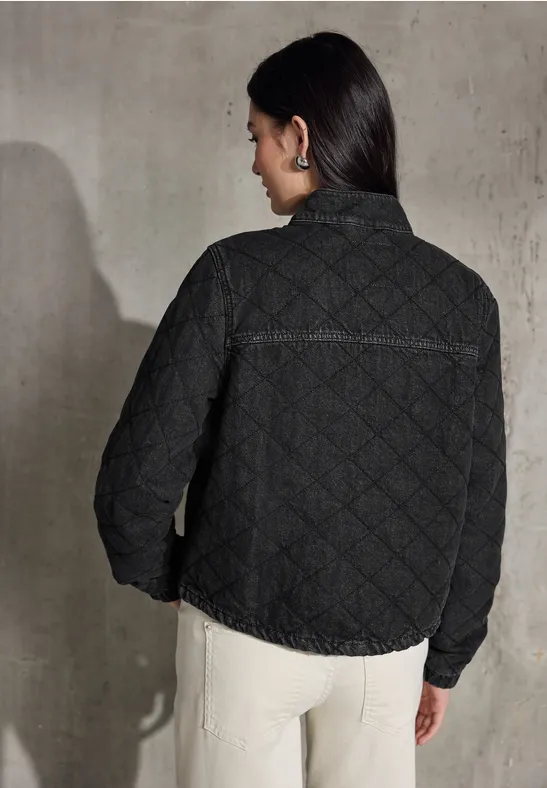 Jeansjacke in Stepp-Optik