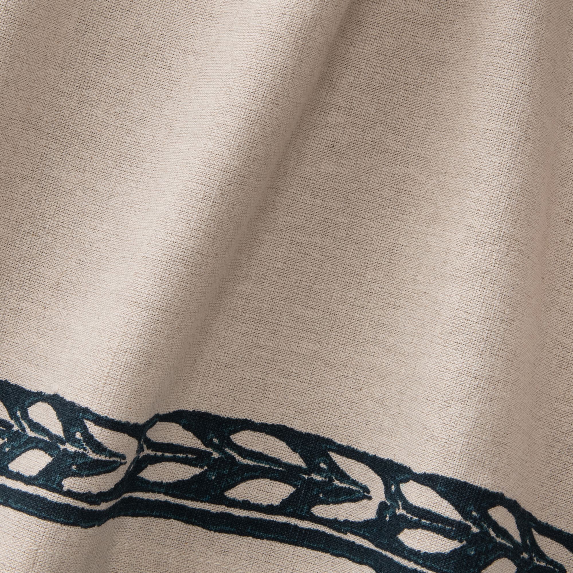 KISSOS - Nappe finition imprimé Kissos en lin et coton 150x250cm - beige alpilles