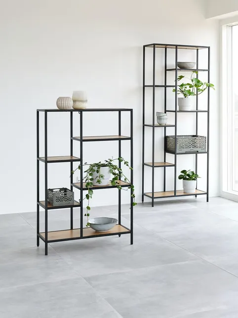 Reol TRAPPEDAL 7 hylder varm eg/sort
