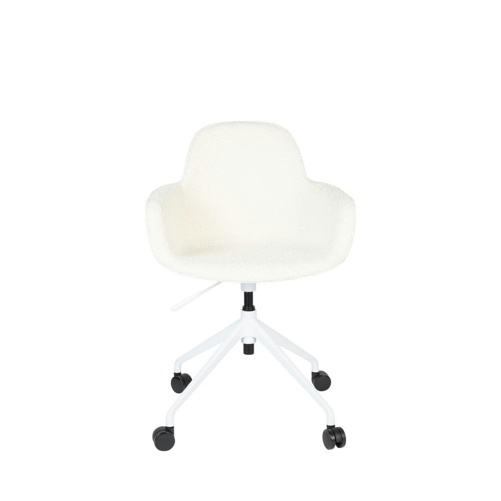 ALBERT KUIP - Chaise de bureau en tissu bouclette avec accoudoirs pivotante à roulet