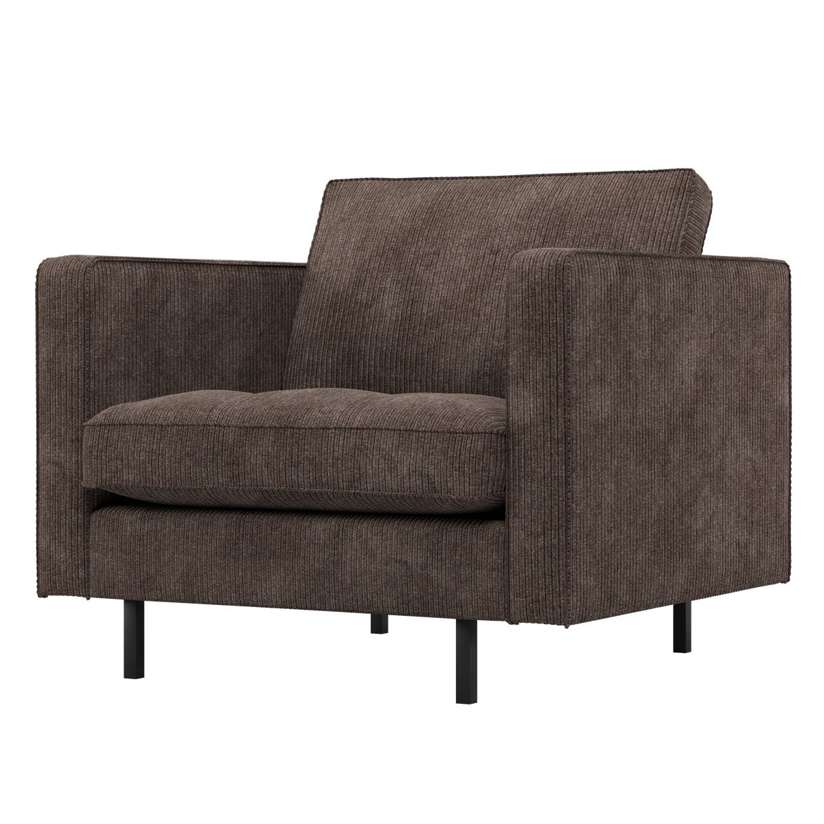 WOOOD classic fauteuil Rodeo - Ribstof - Bruin - 83x98x88