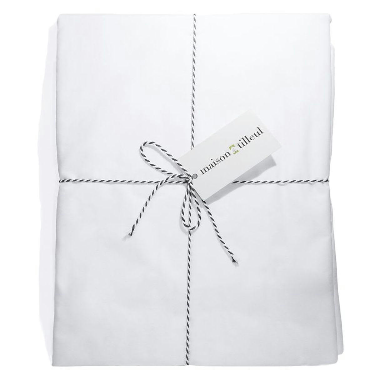 CÉLESTE - CÉLESTE - Drap housse en percale de coton blanche 2 places 160x200 cm