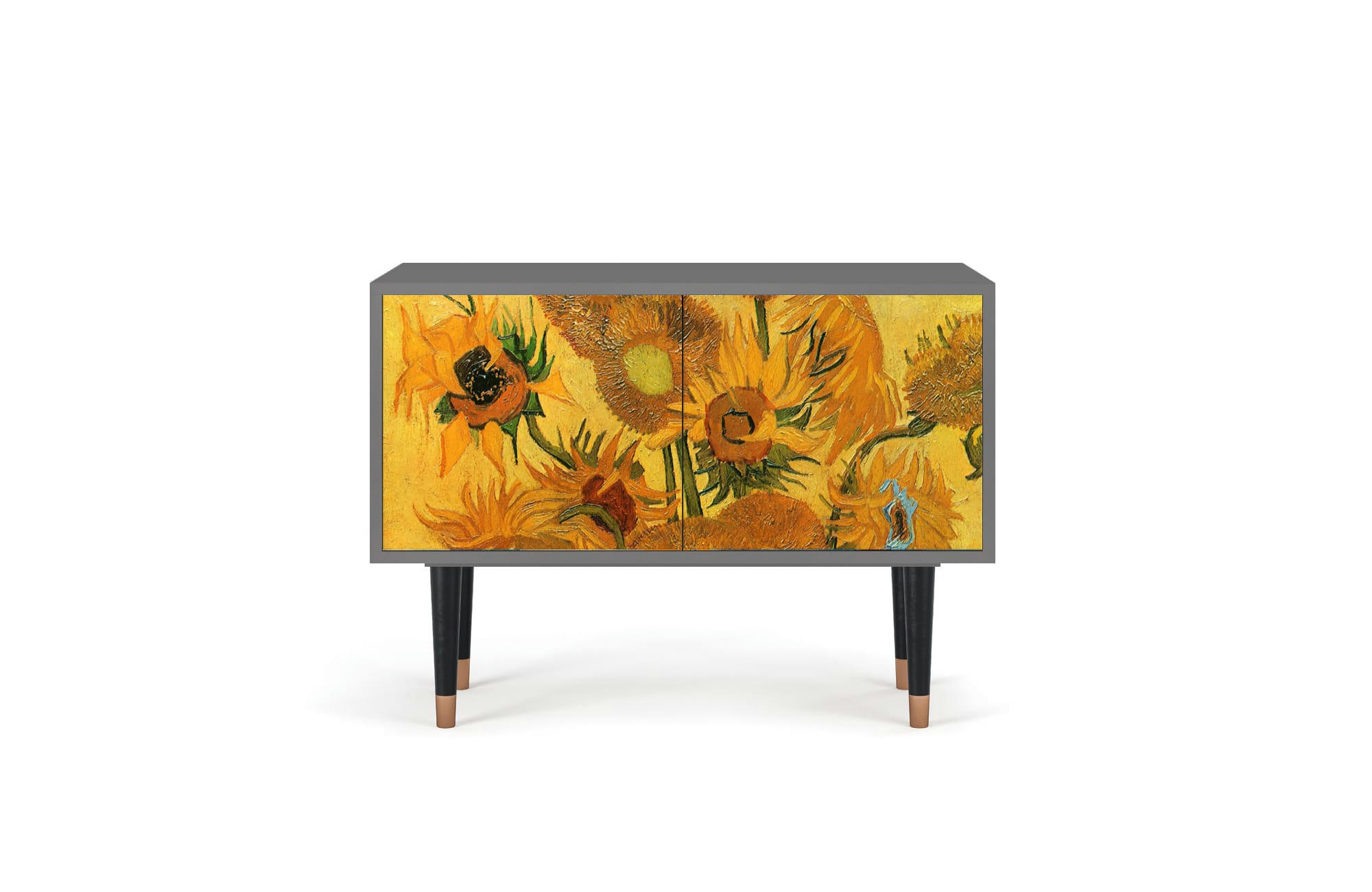 SUNFLOWERS BY VINCENT VAN GOGH - Buffet bas  jaune 2 portes L 94 cm