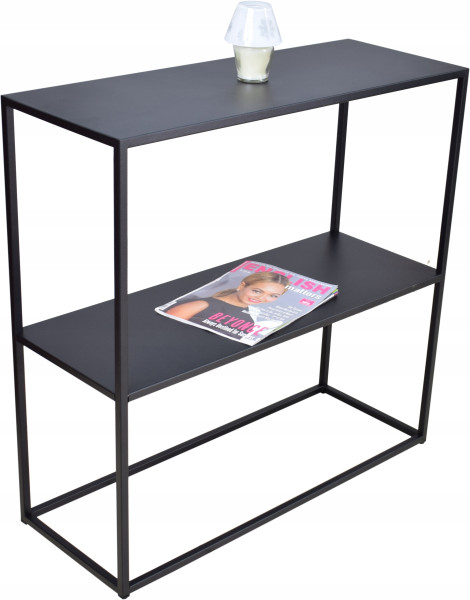 Konsola metalowa toaletka stolik półka stojąca loft czarny matowy 80x30h78
