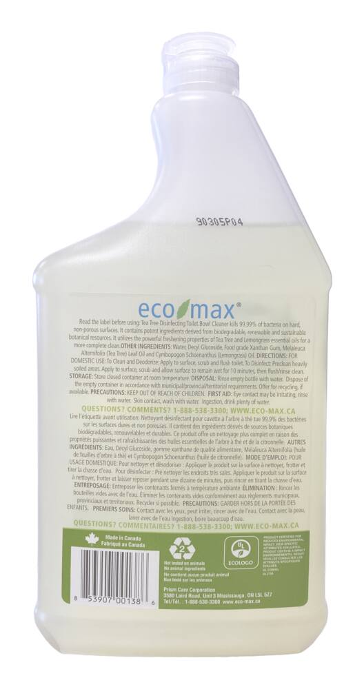 Eco-Max Tea Tree Disinfecting Toilet Bowl Cleaner, 1-L