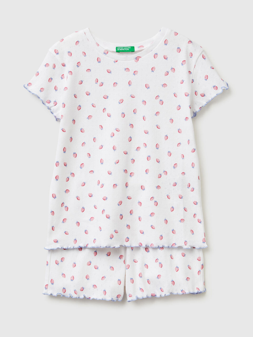 Ribbed patterned short pajamas