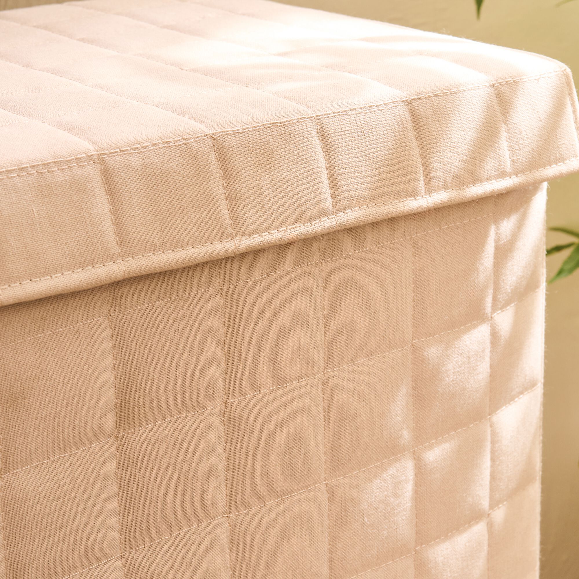 PEYROLLES - Panier à linge pliable en tissu H60cm - beige