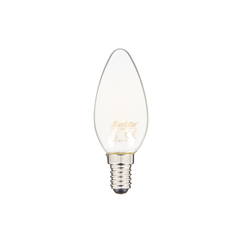 Ampoule flamme opaque LED E14 blanc neutre 806 lm 6,5 W XANLITE