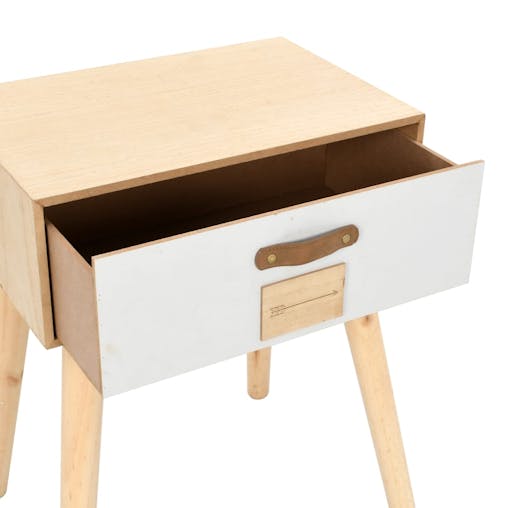 NNEVL Bedside Table with a Drawer 44x30x58.5 cm Solid Pinewood