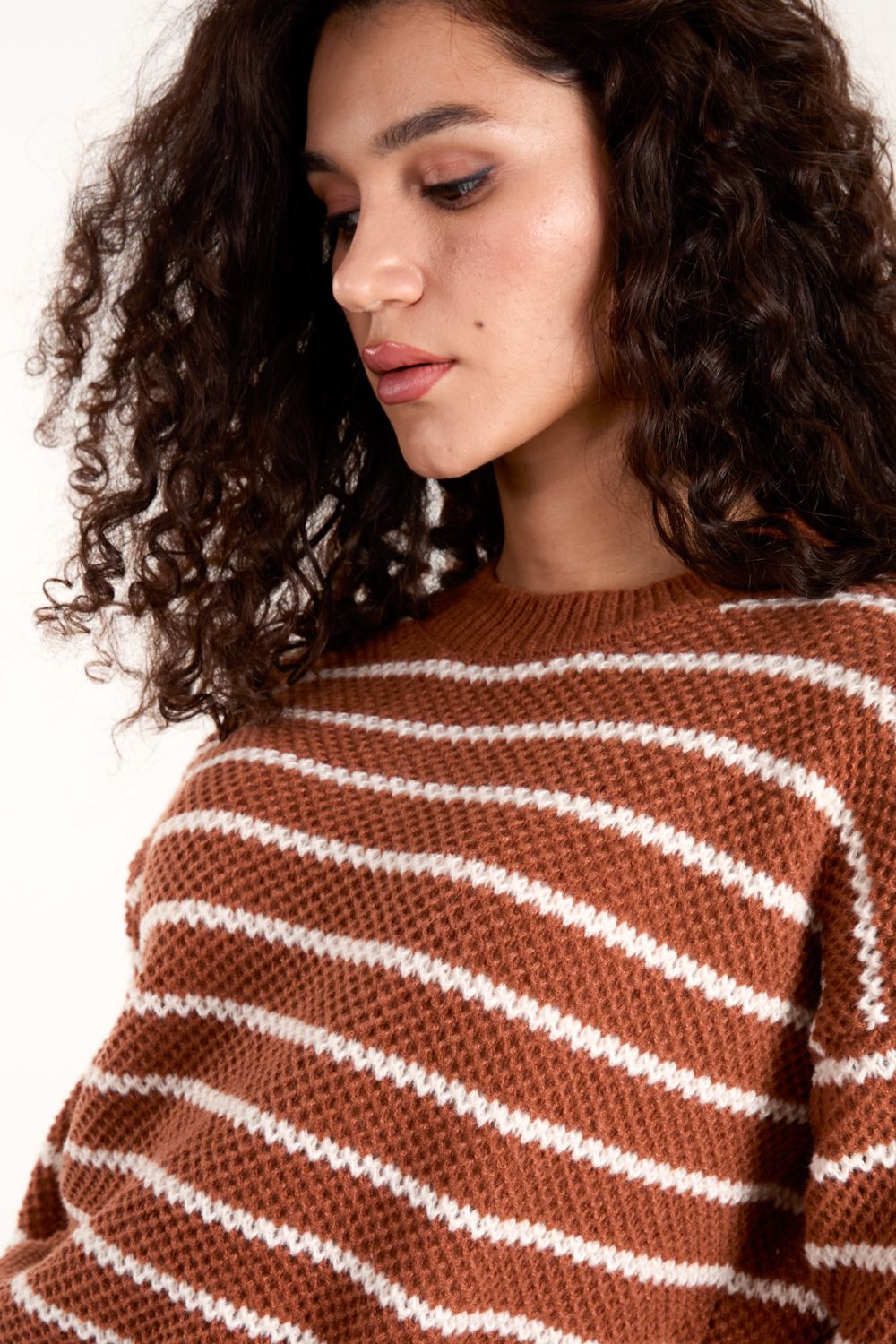 Blue Vanilla Textured Stripe Jumper
