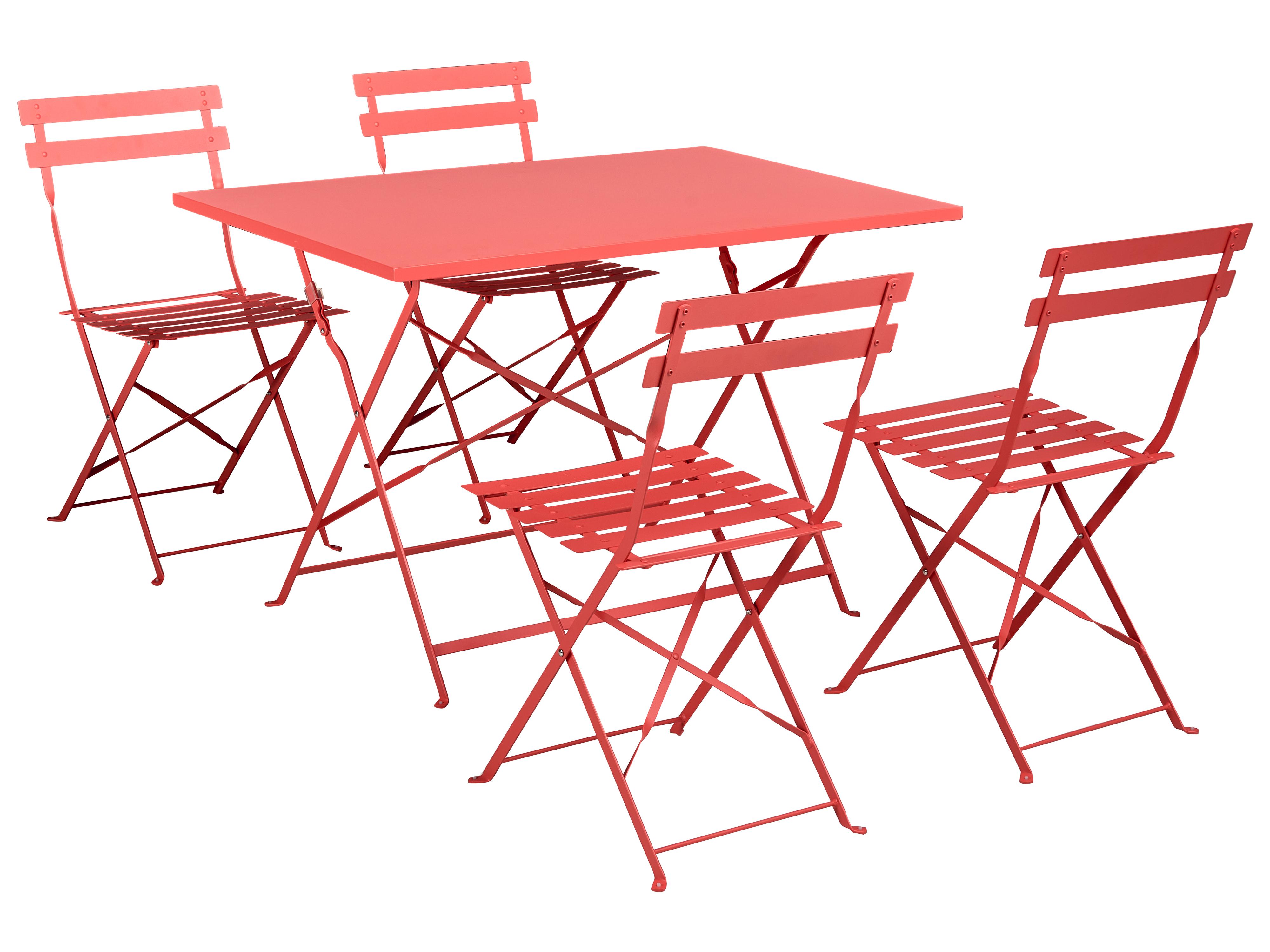 Bistro Set Folding FIORI Metal Red