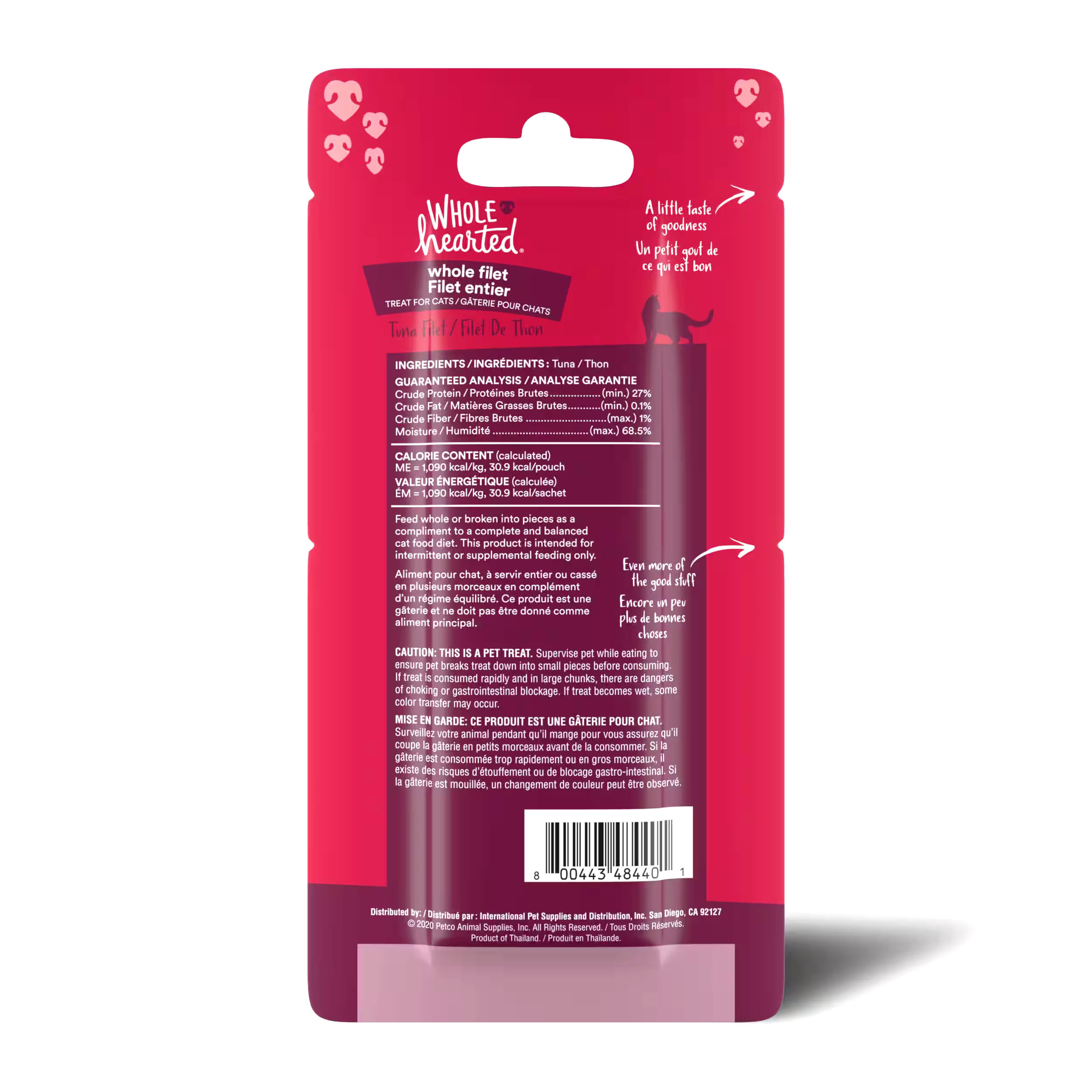 WholeHearted Protein Rich Tuna Filet Cat Treats, 28-g