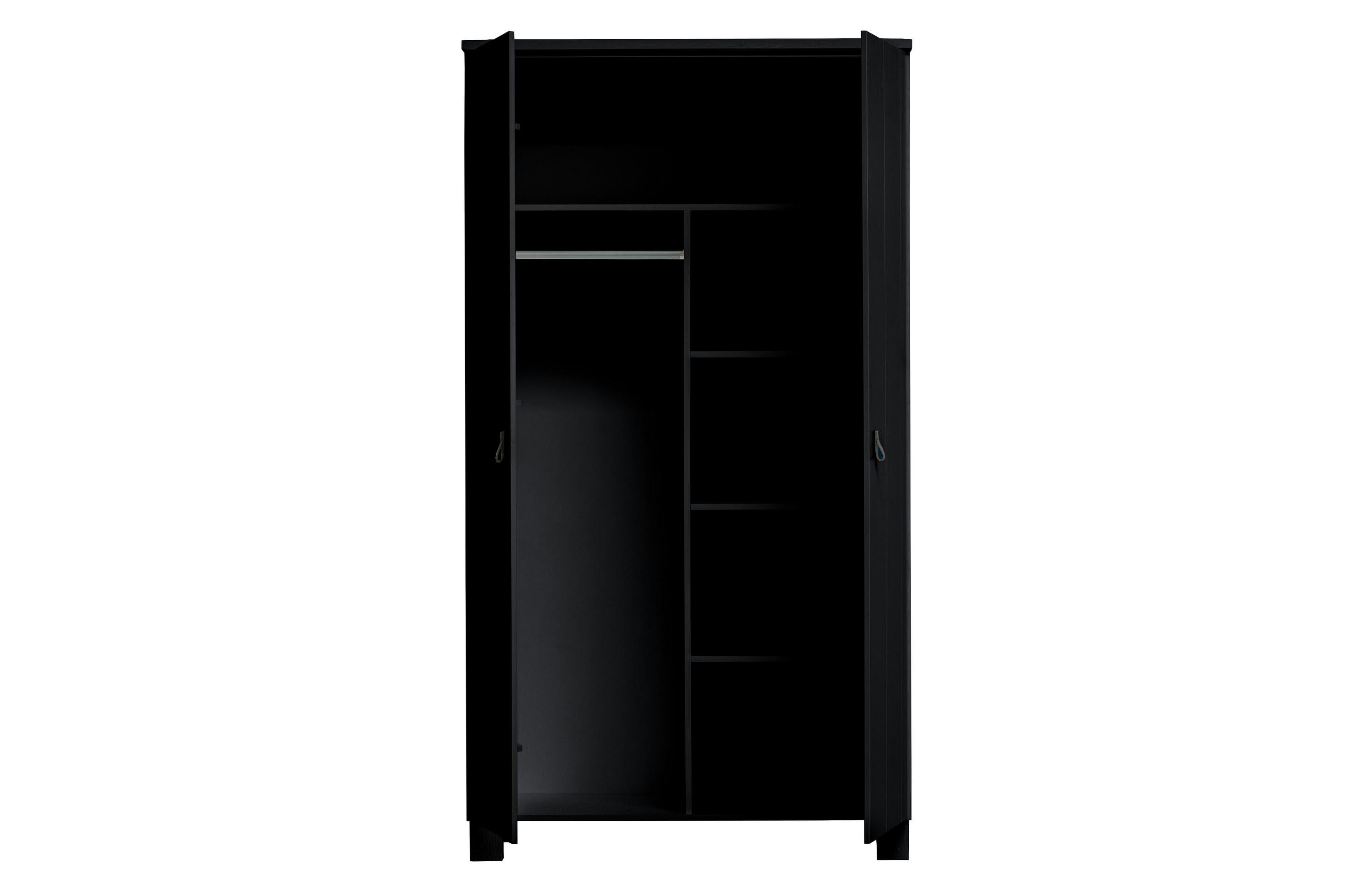 TIES - Armoire 2 portes en bois noir