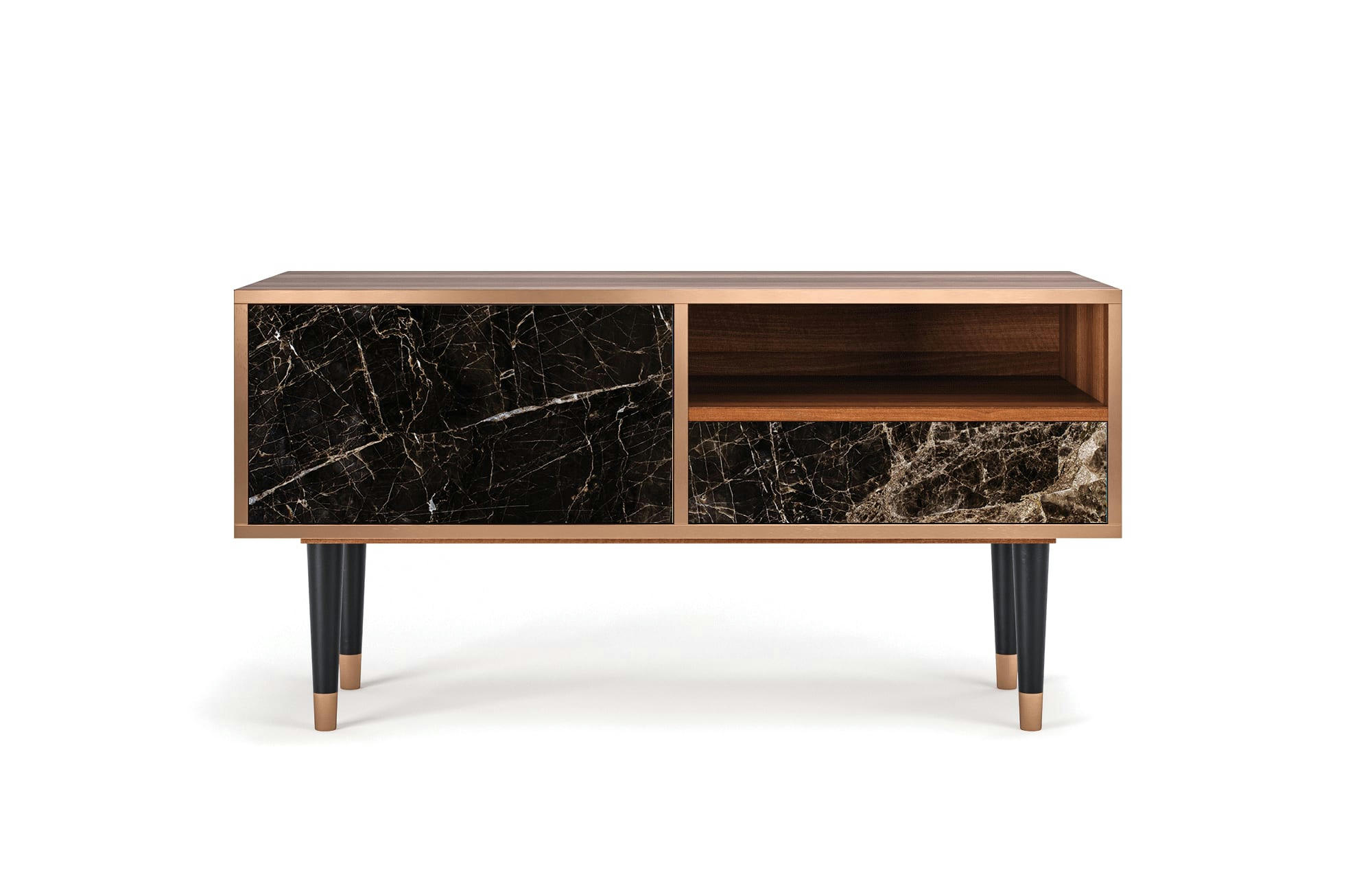 NIGHT ABYSS - Meuble TV  noir 1 tiroir et 1 porte L 115 cm