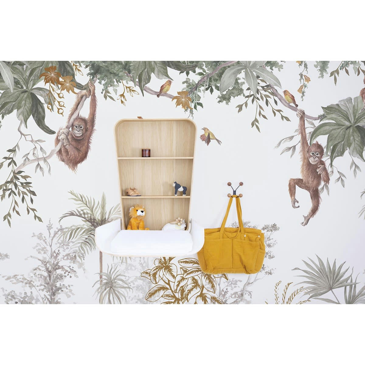 UTAN - Papier peint panoramique jungle, marron 4m x 2,48m