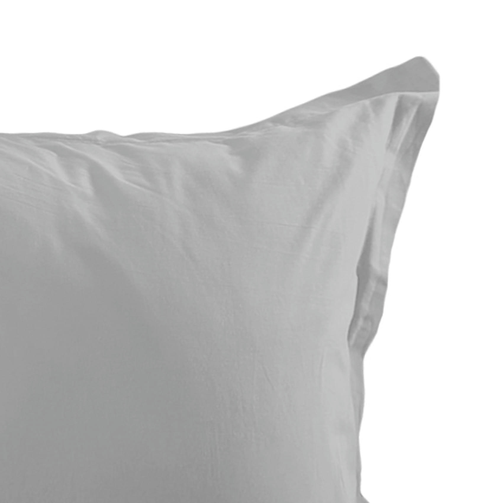 - Taie d'oreiller unie en coton gris perle 65x65 cm