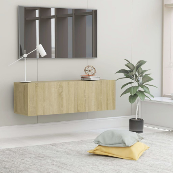 Szafka Pod Telewizor Stolik Półka Szafka RTV Brązowa 100x30x30 cm