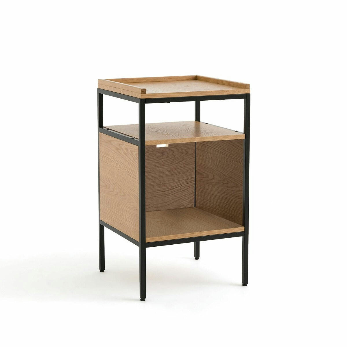 Meuble vinyles chêne et métal acier L48 cm, Volga