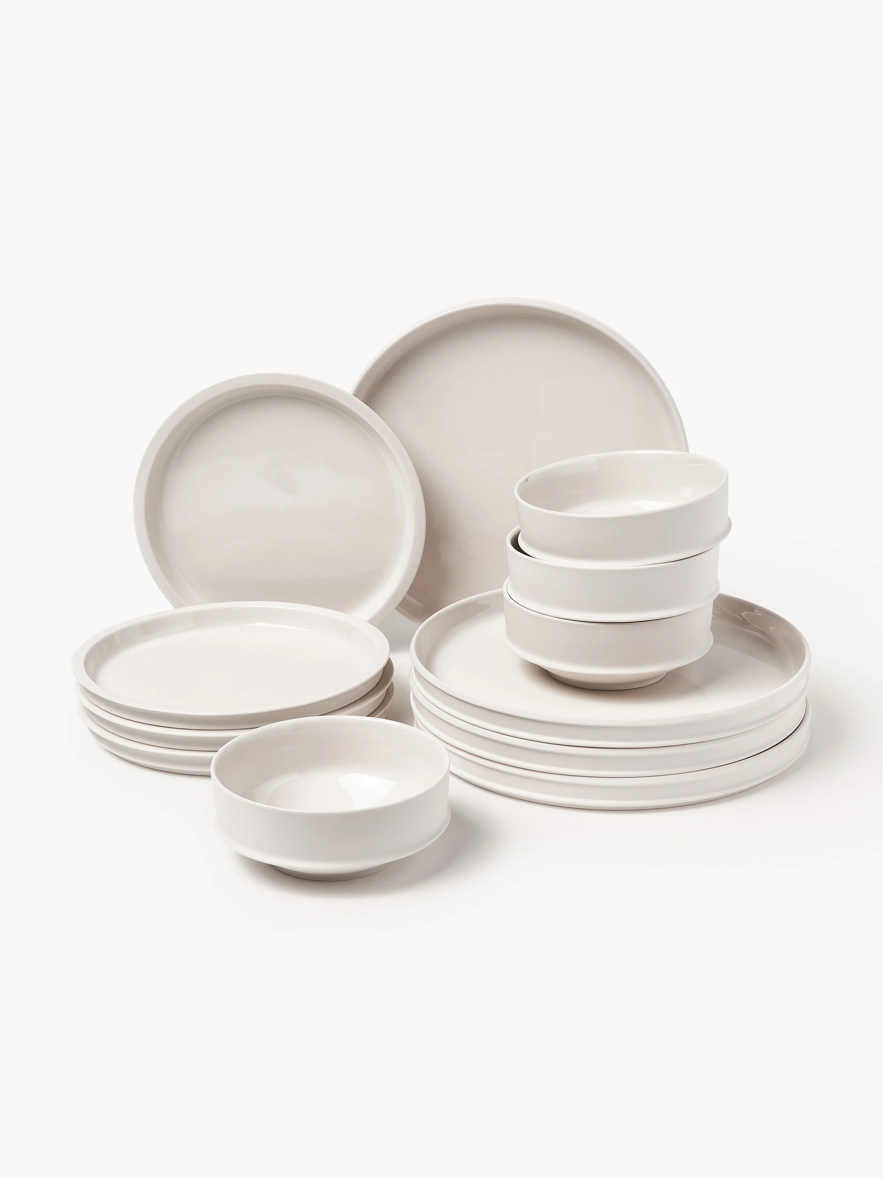 Serax x Kelly Wearstler, Porzellan-Geschirr-Set Dune, 4 Personen, 12er-Set